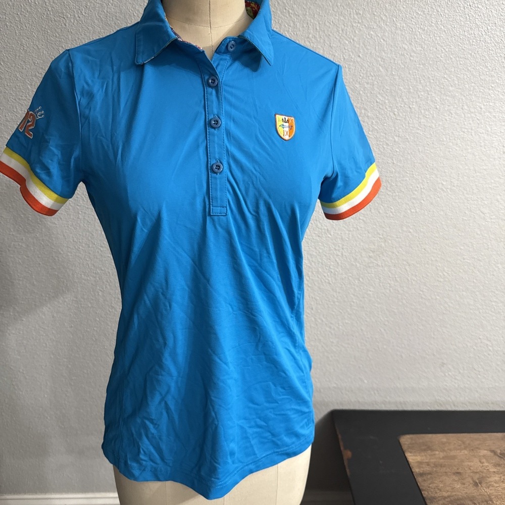 Louis‎ Castel Women 90 Size XS Polo Shirt  Dachshund Logo GOLF Crest Patch 72
